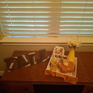 Fall Decor Set with Yellow Accents